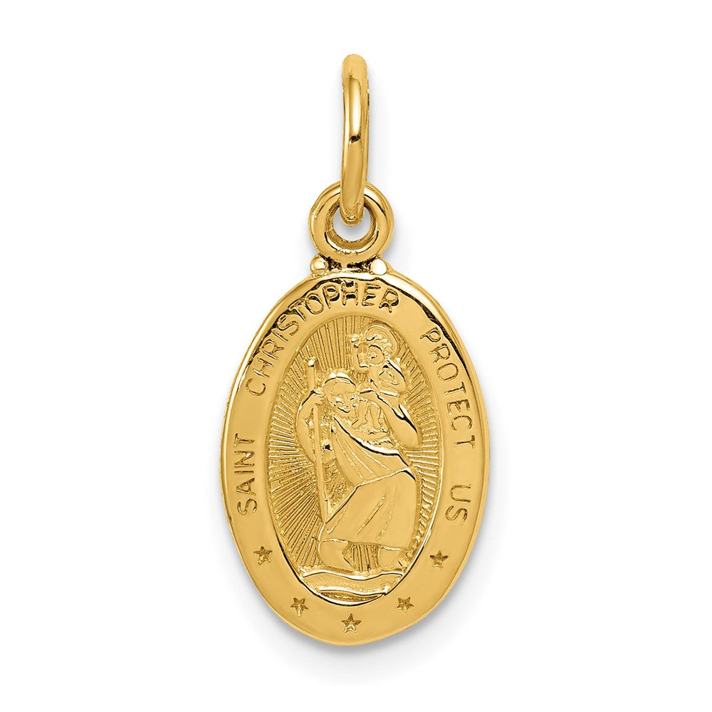 10k Yellow Gold 10 mm Saint Christopher Medal Charm (0.68 grams)