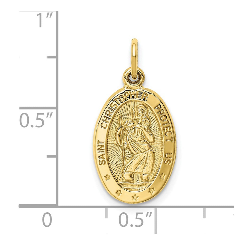 10k Yellow Gold 12 mm Saint Christopher Medal Charm (1.38 grams)