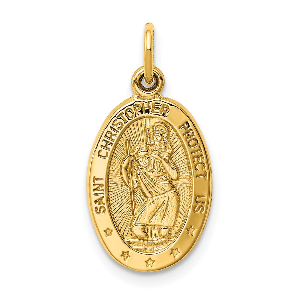 10k Yellow Gold 12 mm Saint Christopher Medal Charm (1.38 grams)