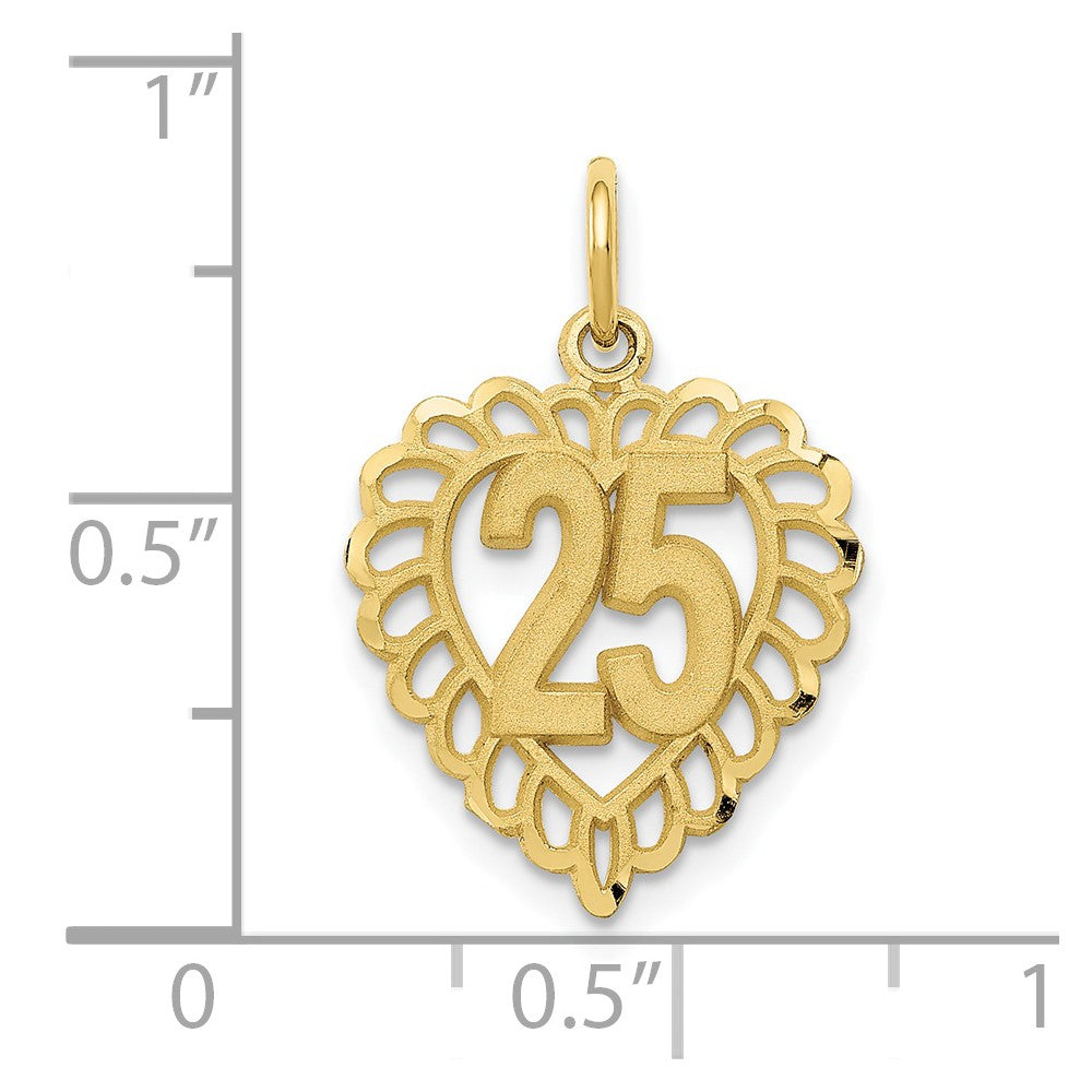 10k Yellow Gold 15 mm 25 in a Heart Charm (0.84 grams)