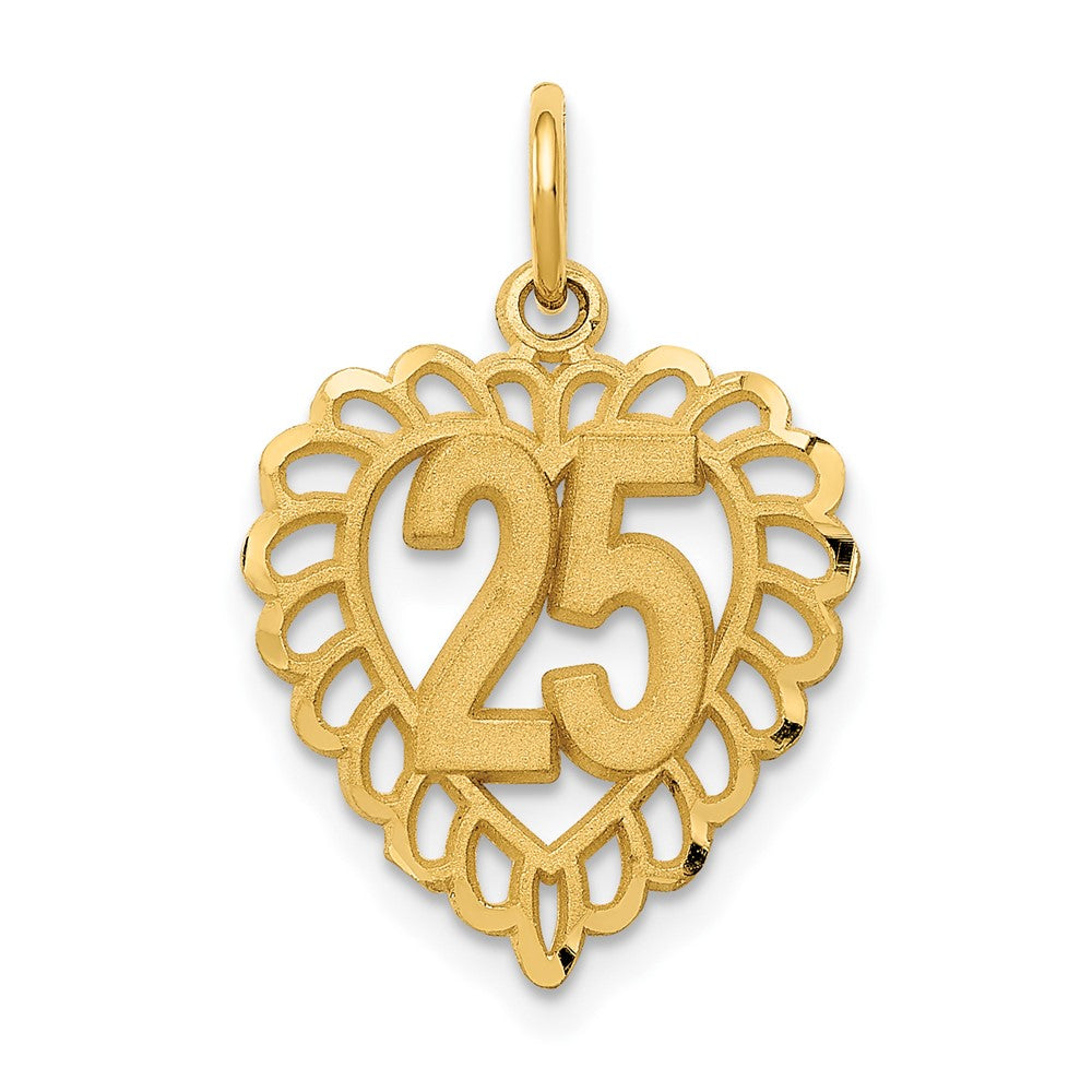 10k Yellow Gold 15 mm 25 in a Heart Charm (0.84 grams)