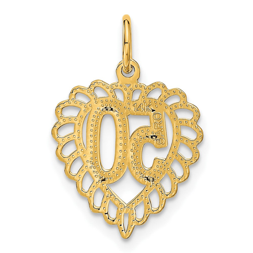 10k Yellow Gold 15 mm 50 in Heart Charm (0.82 grams)