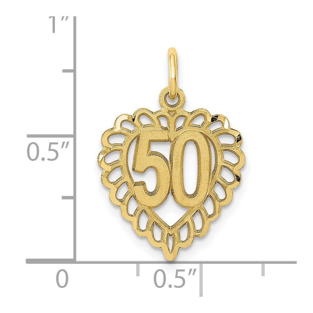 10k Yellow Gold 15 mm 50 in Heart Charm (0.82 grams)