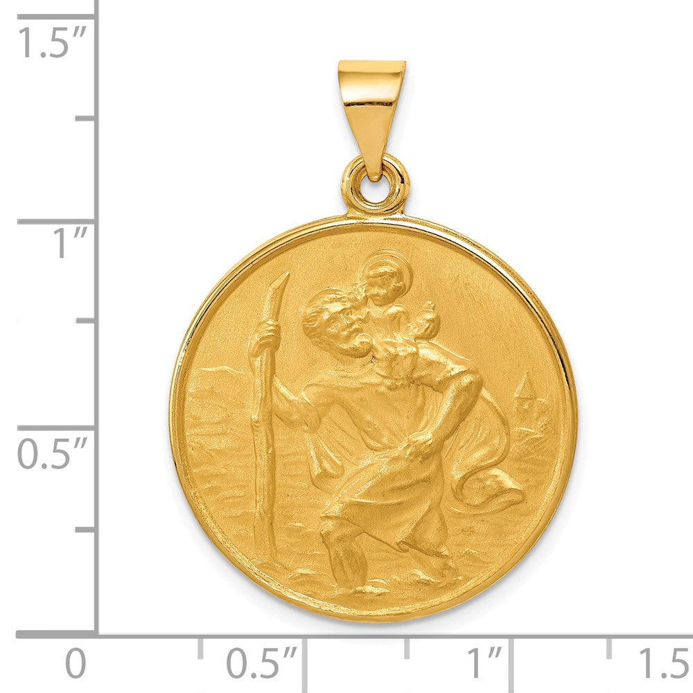 18k Yellow Gold 25.6 mm Saint Christopher Medal Pendant (6.08 grams)