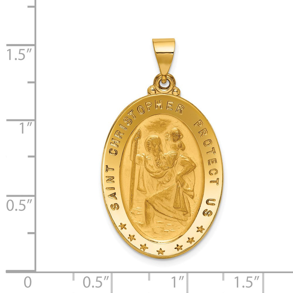 18k Yellow Gold 20.9 mm Saint Christopher Medal Pendant (5.78 grams)