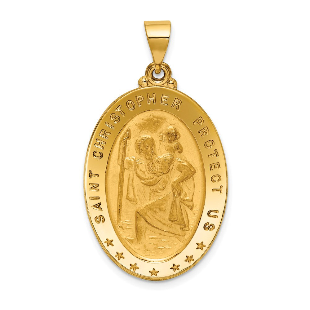 18k Yellow Gold 20.9 mm Saint Christopher Medal Pendant (5.78 grams)