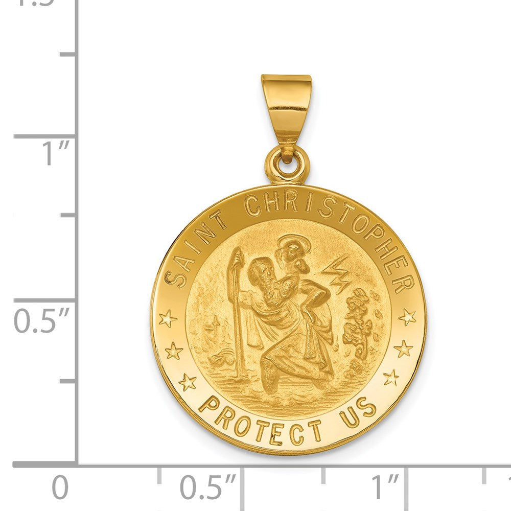 18k Yellow Gold 22 mm Saint Christopher Medal Pendant (4.08 grams)