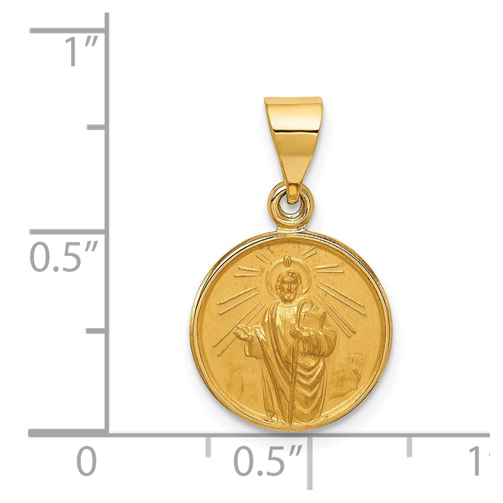 18k Yellow Gold 13 mm Saint Jude Thaddeus Medal Pendant (1.61 grams)