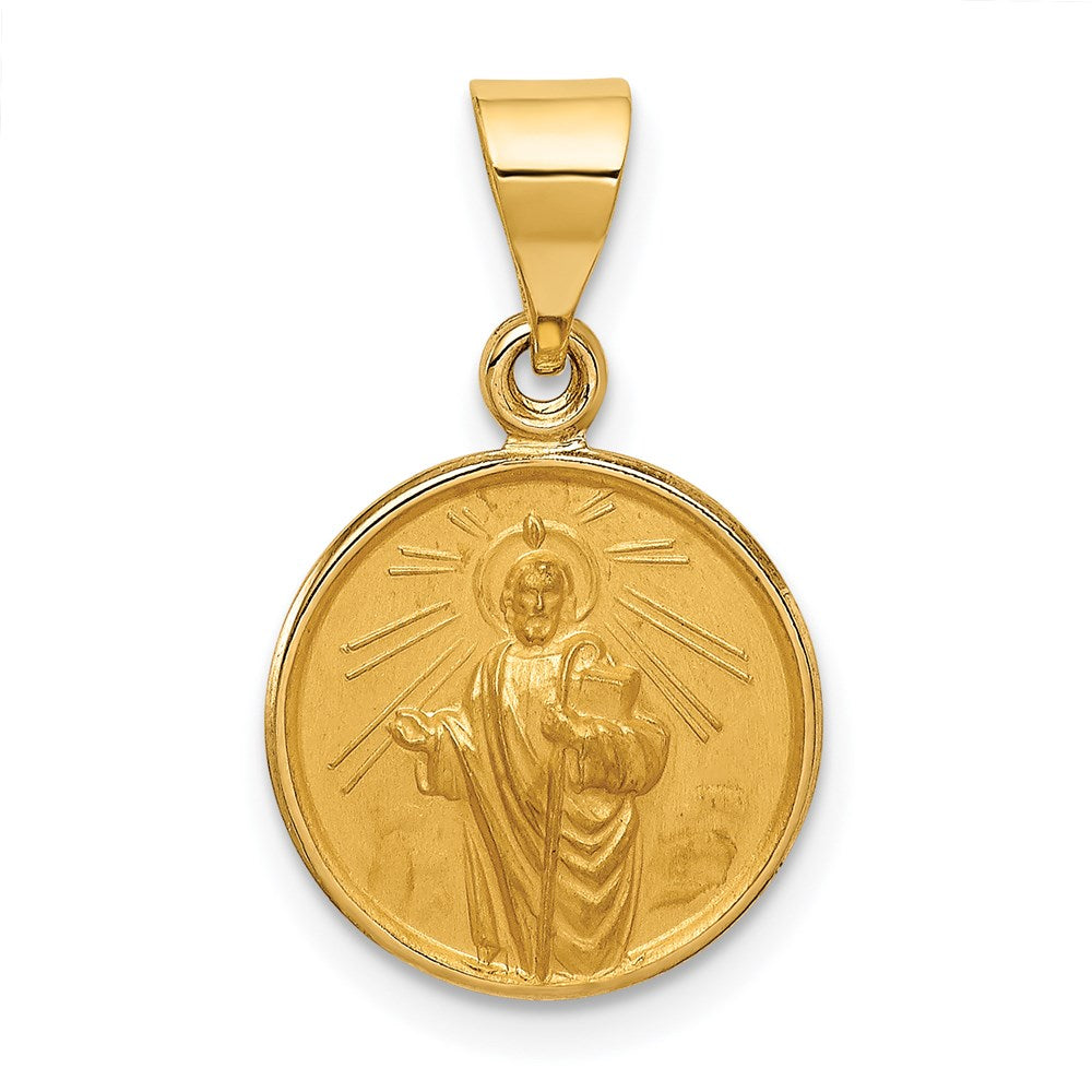 18k Yellow Gold 13 mm Saint Jude Thaddeus Medal Pendant (1.61 grams)