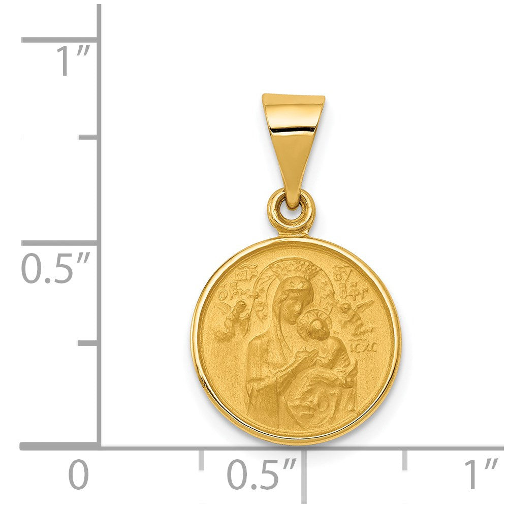 18k Yellow Gold mm Our Lady of Perpetual Help Medal Pendant