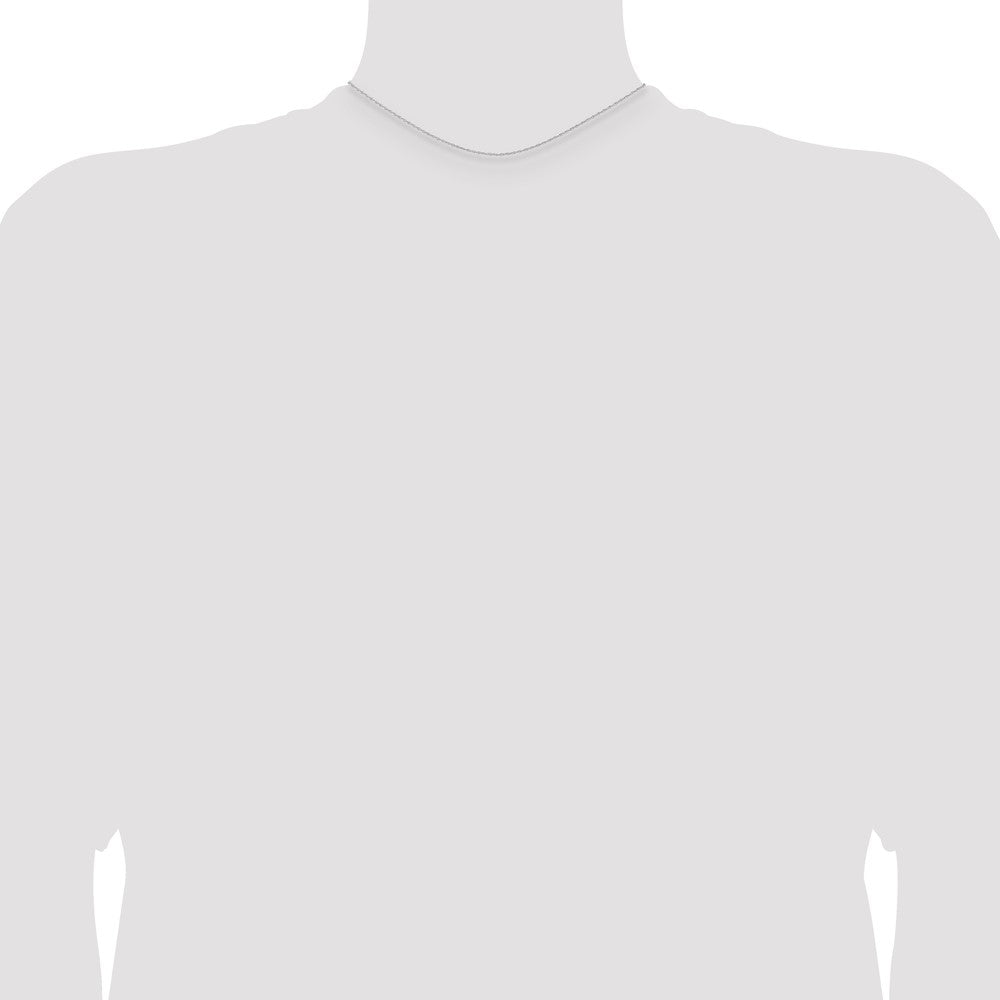 14k White Gold .95 mm Carded Cable Rope Chain (0.77 grams)