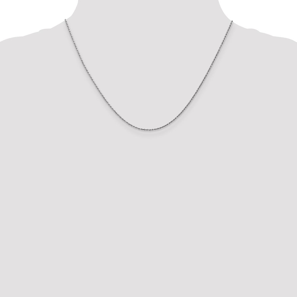 14k White Gold .95 mm Carded Cable Rope Chain (0.77 grams)