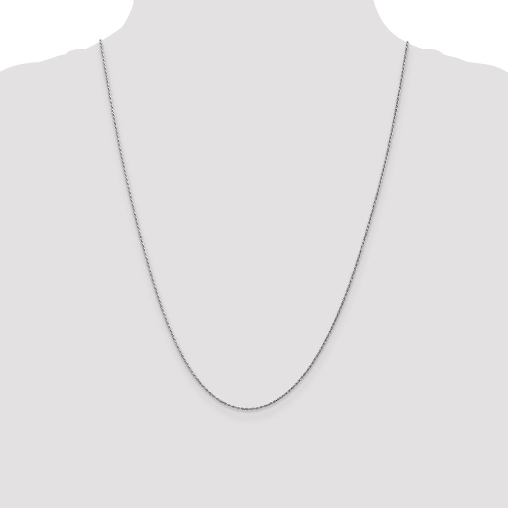 14k White Gold .95 mm Carded Cable Rope Chain (0.77 grams)