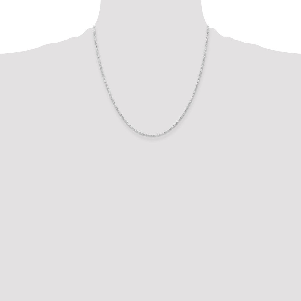 14K White Gold 1.15mm Carded Cable Rope Chain (1.22 grams)