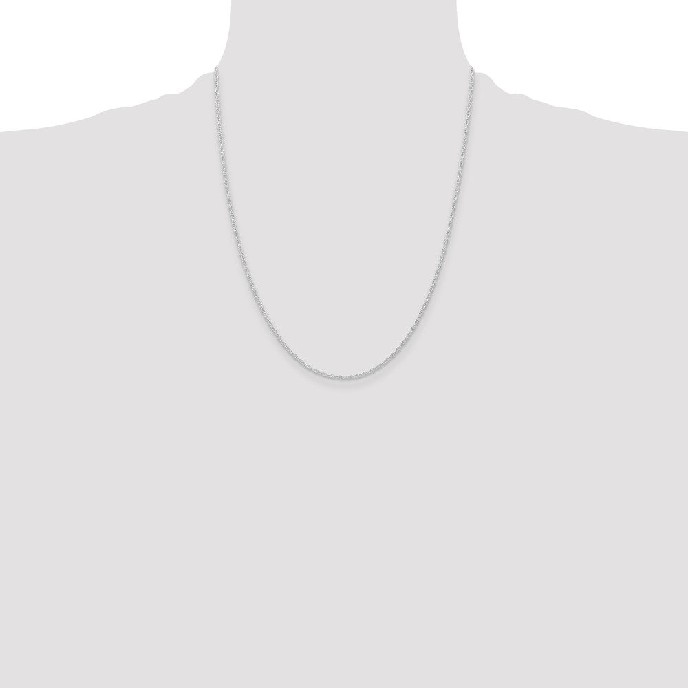 14K White Gold 1.15mm Carded Cable Rope Chain (1.22 grams)