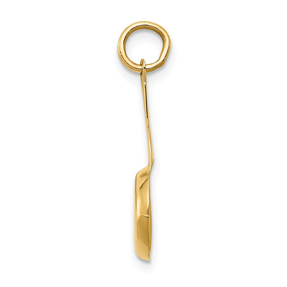 14k Yellow Gold 10 mm 3D Frying Pan w/Enameled Egg Charm (0.88 grams)