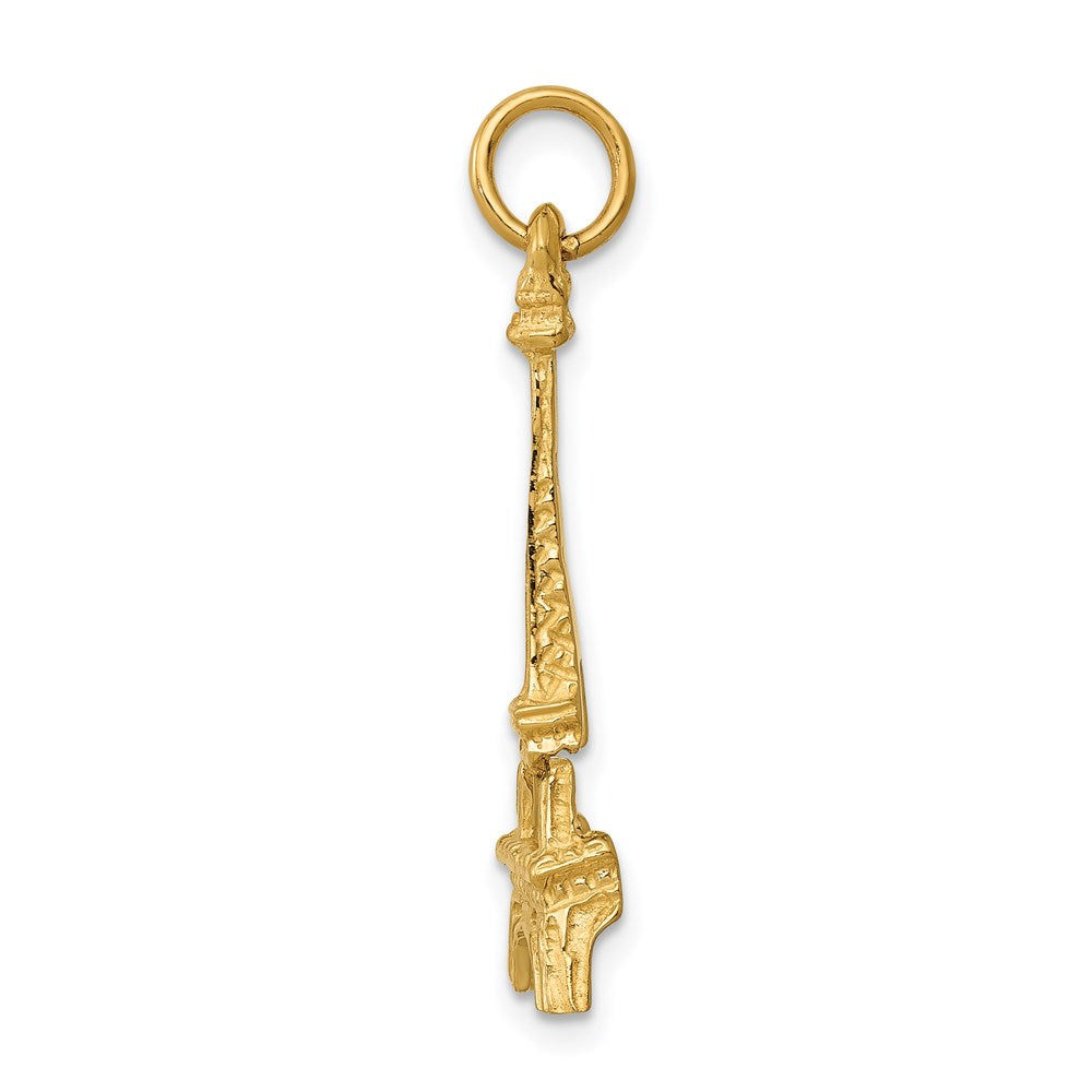 14k Yellow Gold 10 mm Eiffel Tower Charm (1.42 grams)