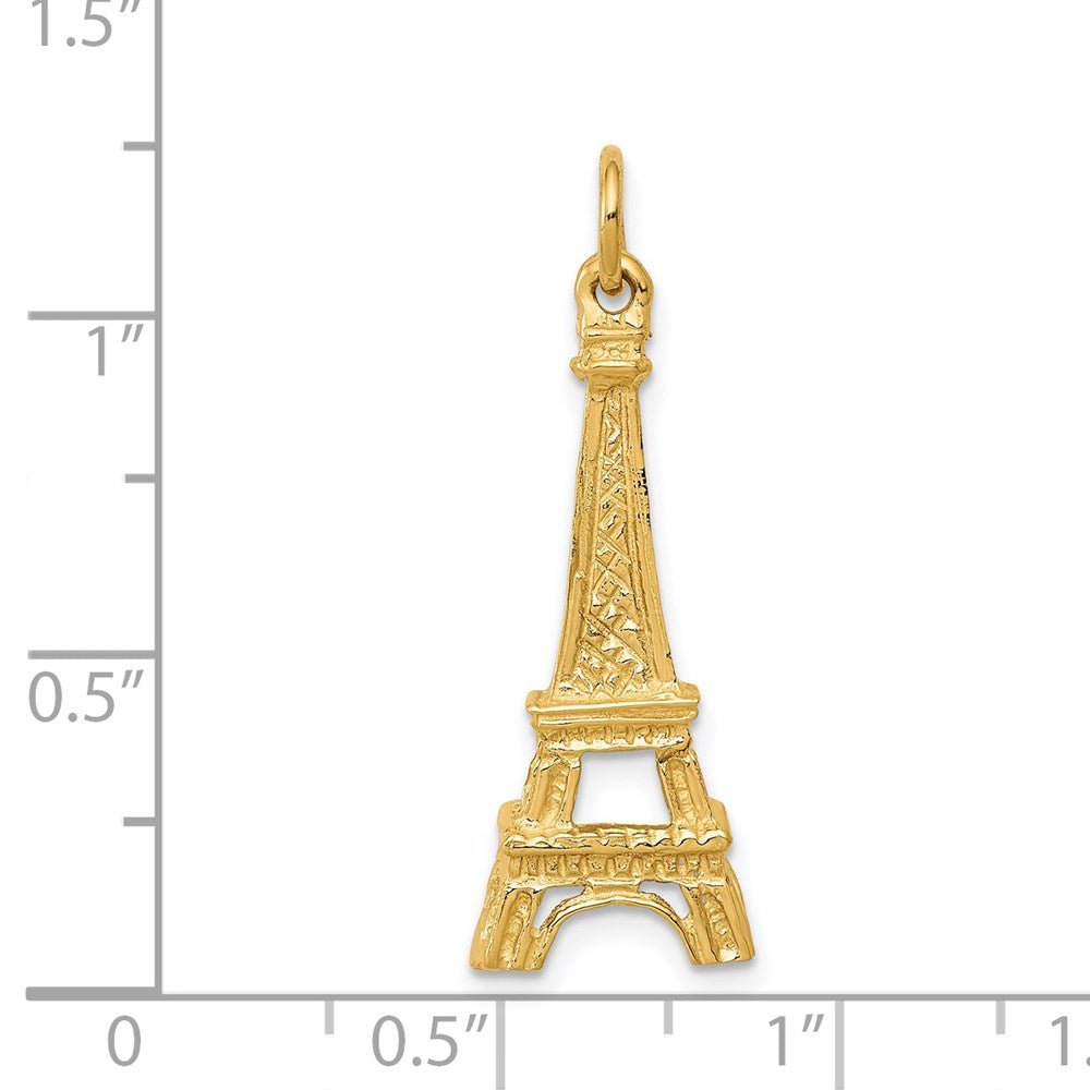 14k Yellow Gold 10 mm Eiffel Tower Charm (1.42 grams)