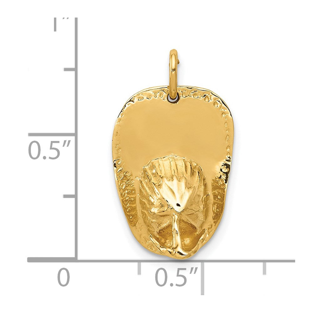 14k Yellow Gold 21 mm 3-D Large Fireman's Hat Charm (3.28 grams)