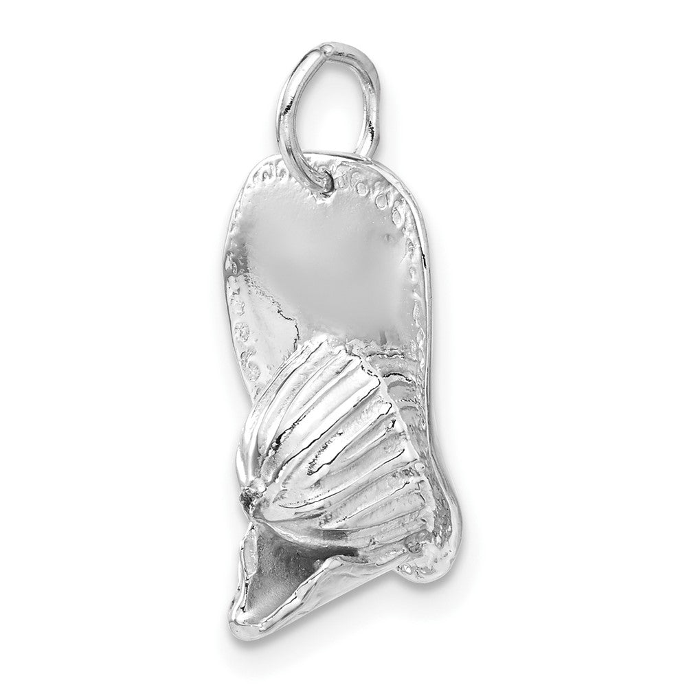 14k White Gold 21 mm 3-D Large Fireman's Hat Charm (3.64 grams)