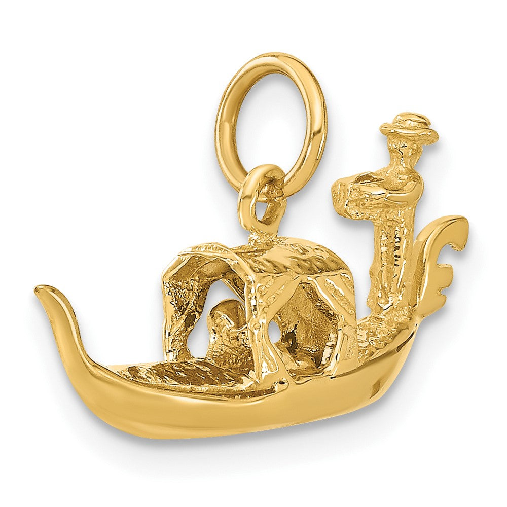 14k Yellow Gold 26 mm 3D Gondola Charm (2.56 grams)