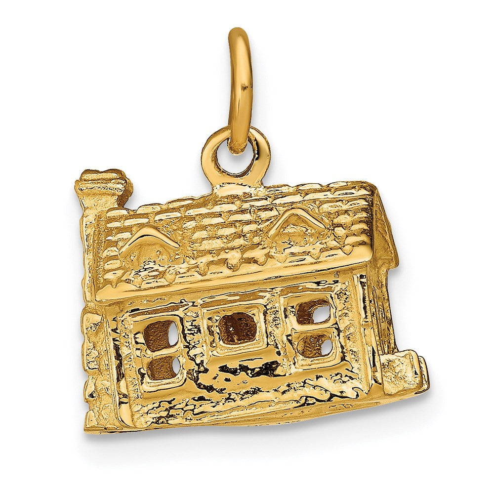 14k Yellow Gold 16 mm 3-D House Charm (4.19 grams)