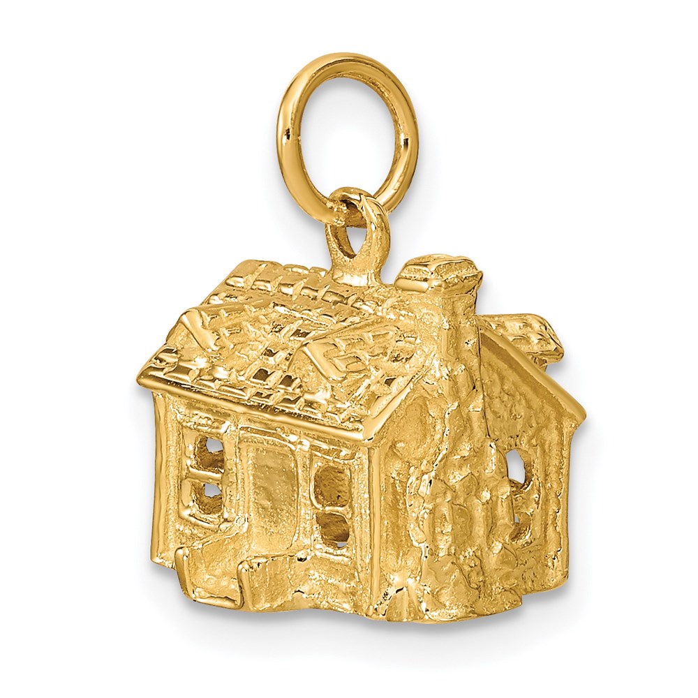 14k Yellow Gold 16 mm 3-D House Charm (4.19 grams)