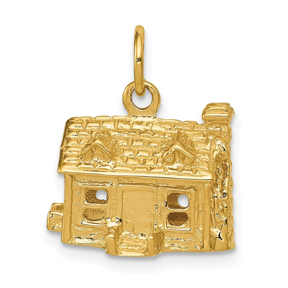 14k Yellow Gold 16 mm 3-D House Charm (4.19 grams)