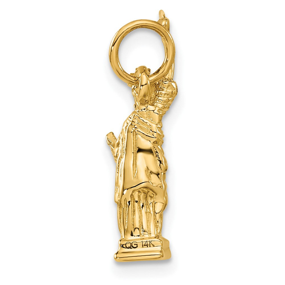 14k Yellow Gold 7 mm 3D Statue Of Liberty Charm (2.34 grams)