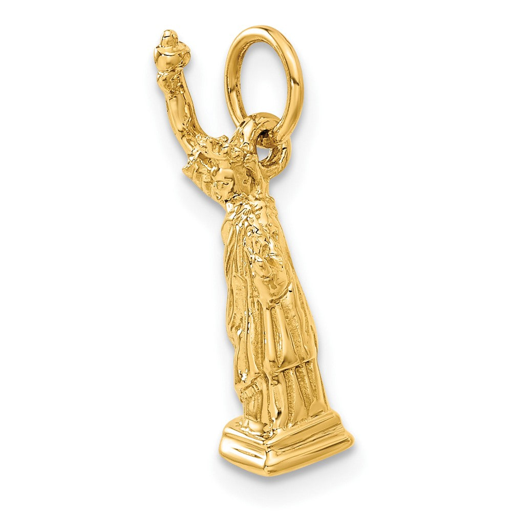14k Yellow Gold 7 mm 3D Statue Of Liberty Charm (2.34 grams)