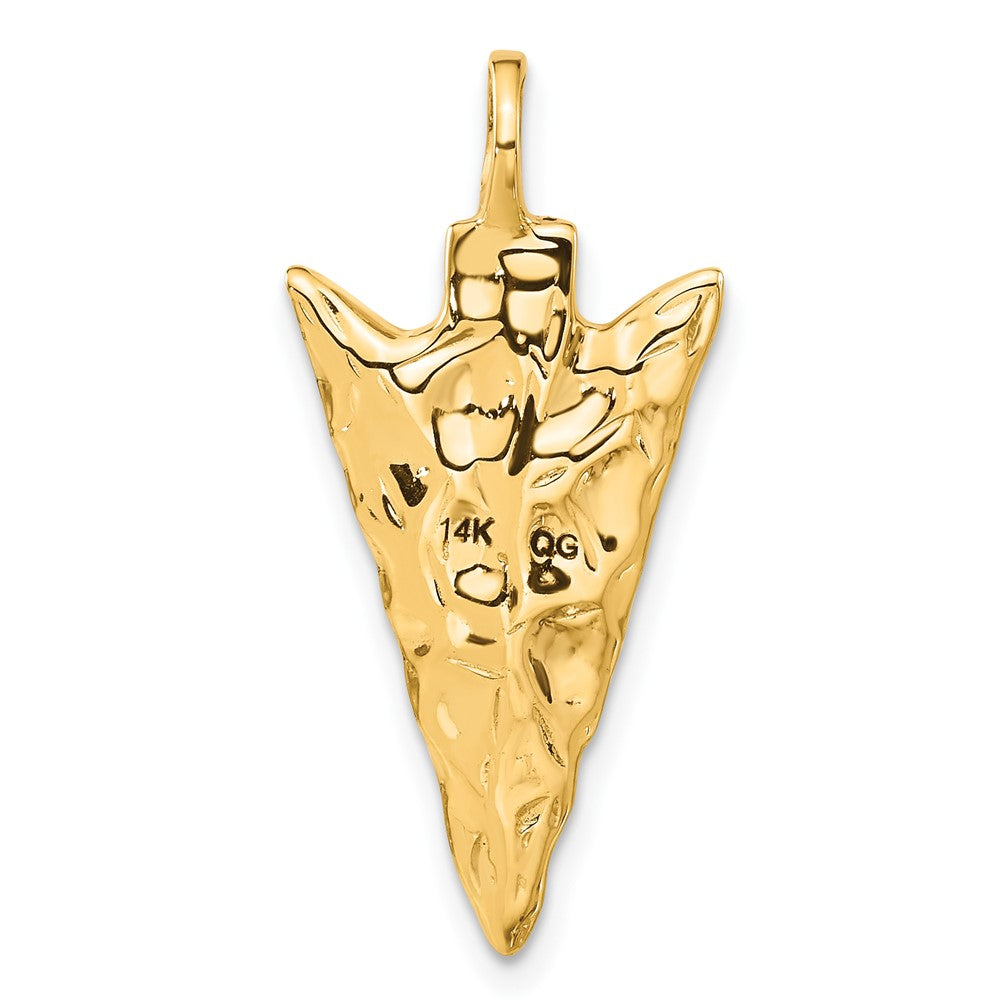 14k Yellow Gold 14 mm 3D Arrow Head Charm (3.41 grams)