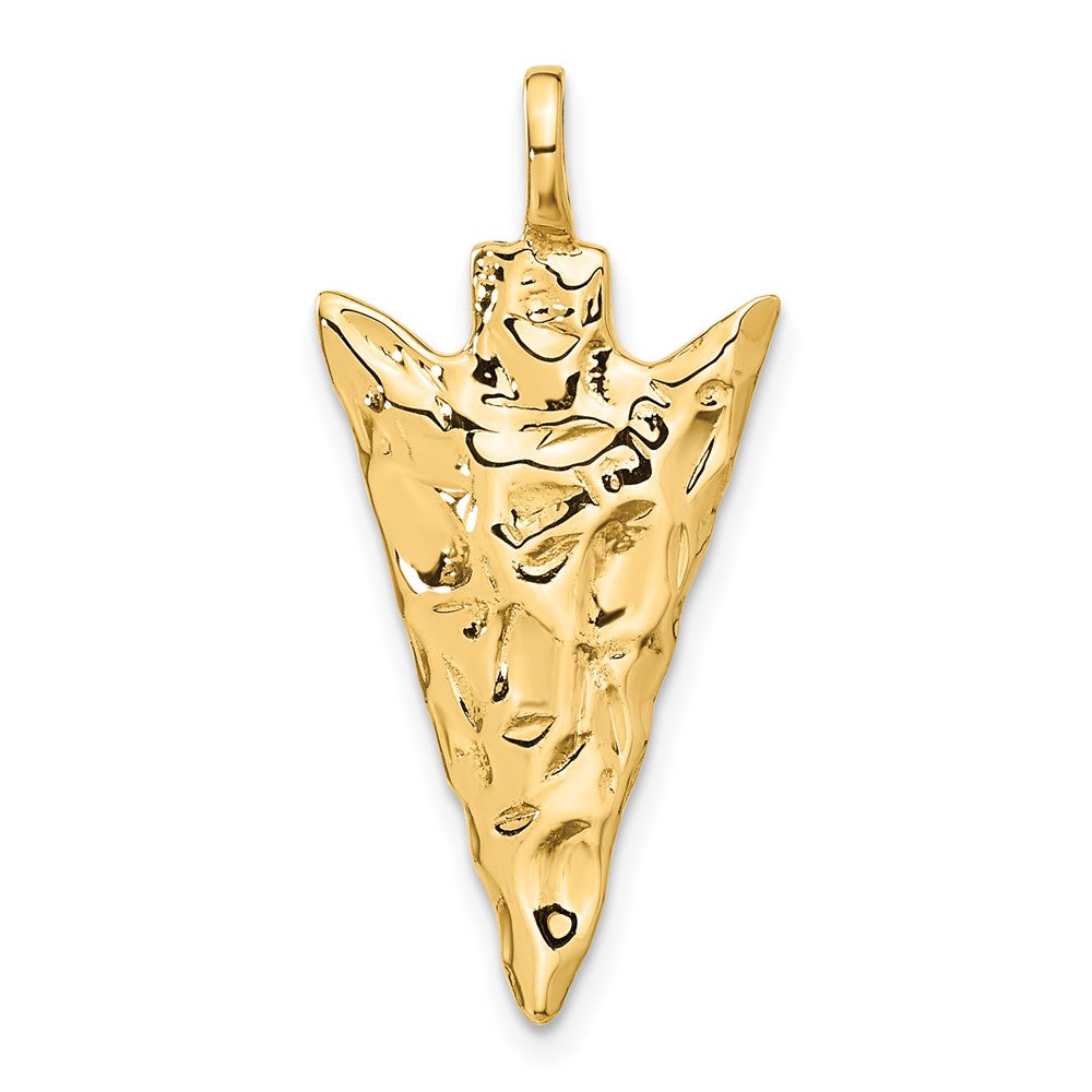 14k Yellow Gold 14 mm 3D Arrow Head Charm (3.41 grams)