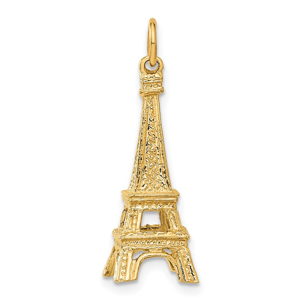 14k Yellow Gold 11 mm 14KY 3D Eiffel Tower Charm (3.1 grams)