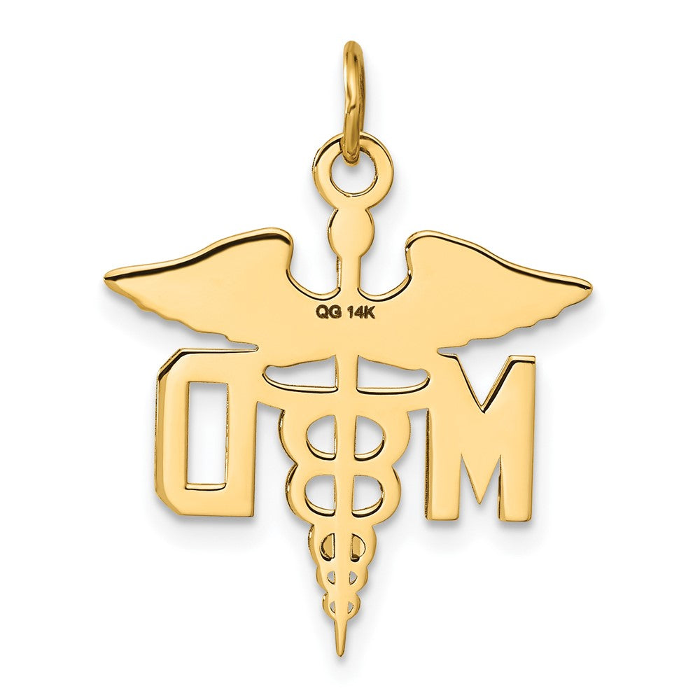 14k Yellow Gold 23 mm Large M.D. Caduceus Charm (1.91 grams)