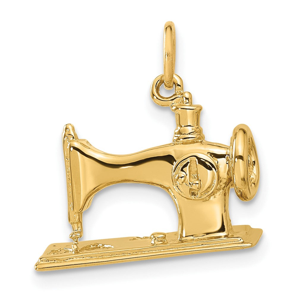 14k Yellow Gold 19 mm 3D Antique Sewing Machine Charm (5.36 grams)