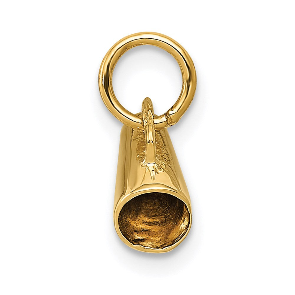 14k Yellow Gold 9 mm 3D Megaphone Charm (0.76 grams)