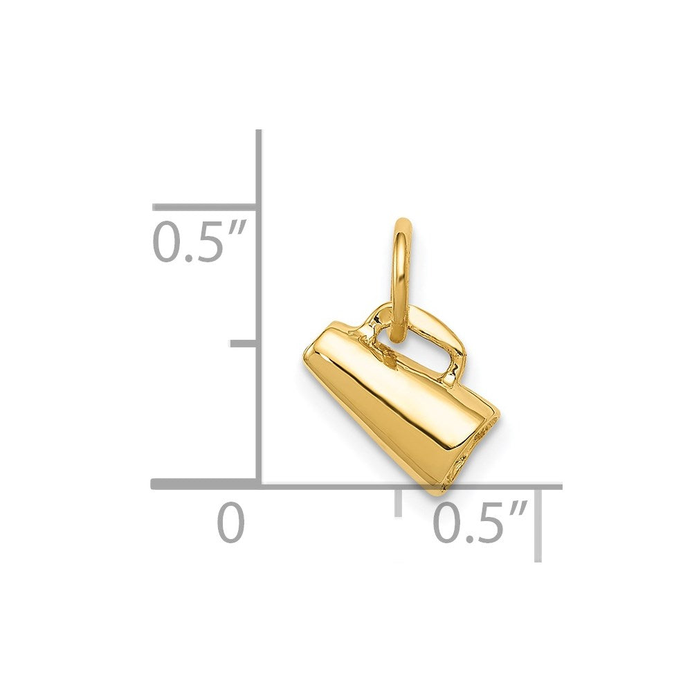 14k Yellow Gold 9 mm 3D Megaphone Charm (0.76 grams)
