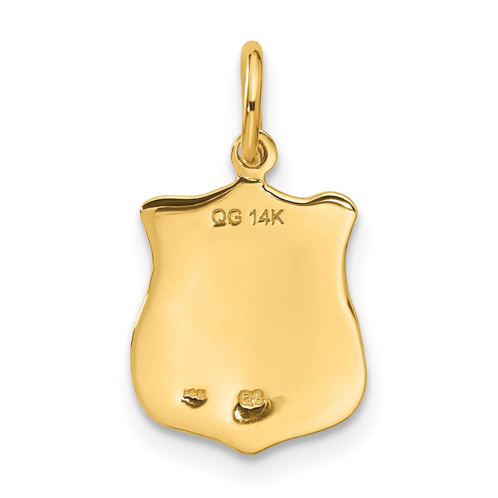 14k Yellow Gold 11 mm Police Badge Charm (1.57 grams)