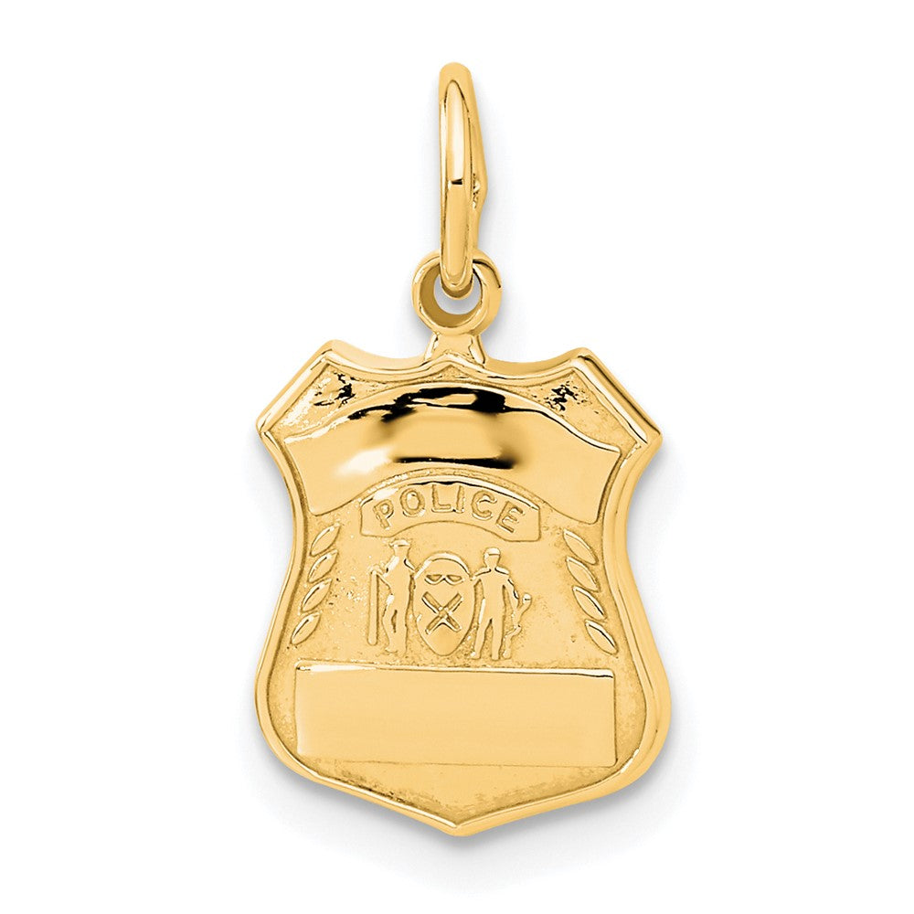 14k Yellow Gold 11 mm Police Badge Charm (1.57 grams)