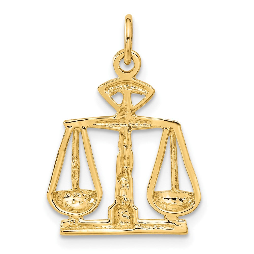 14k Yellow Gold 17 mm Scales Of Justice Charm (1.92 grams)