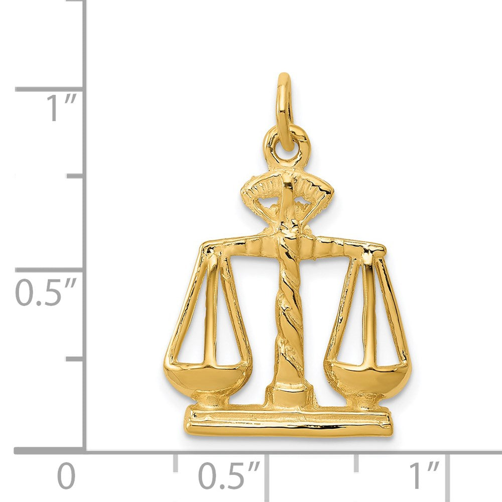 14k Yellow Gold 17 mm Scales Of Justice Charm (1.92 grams)