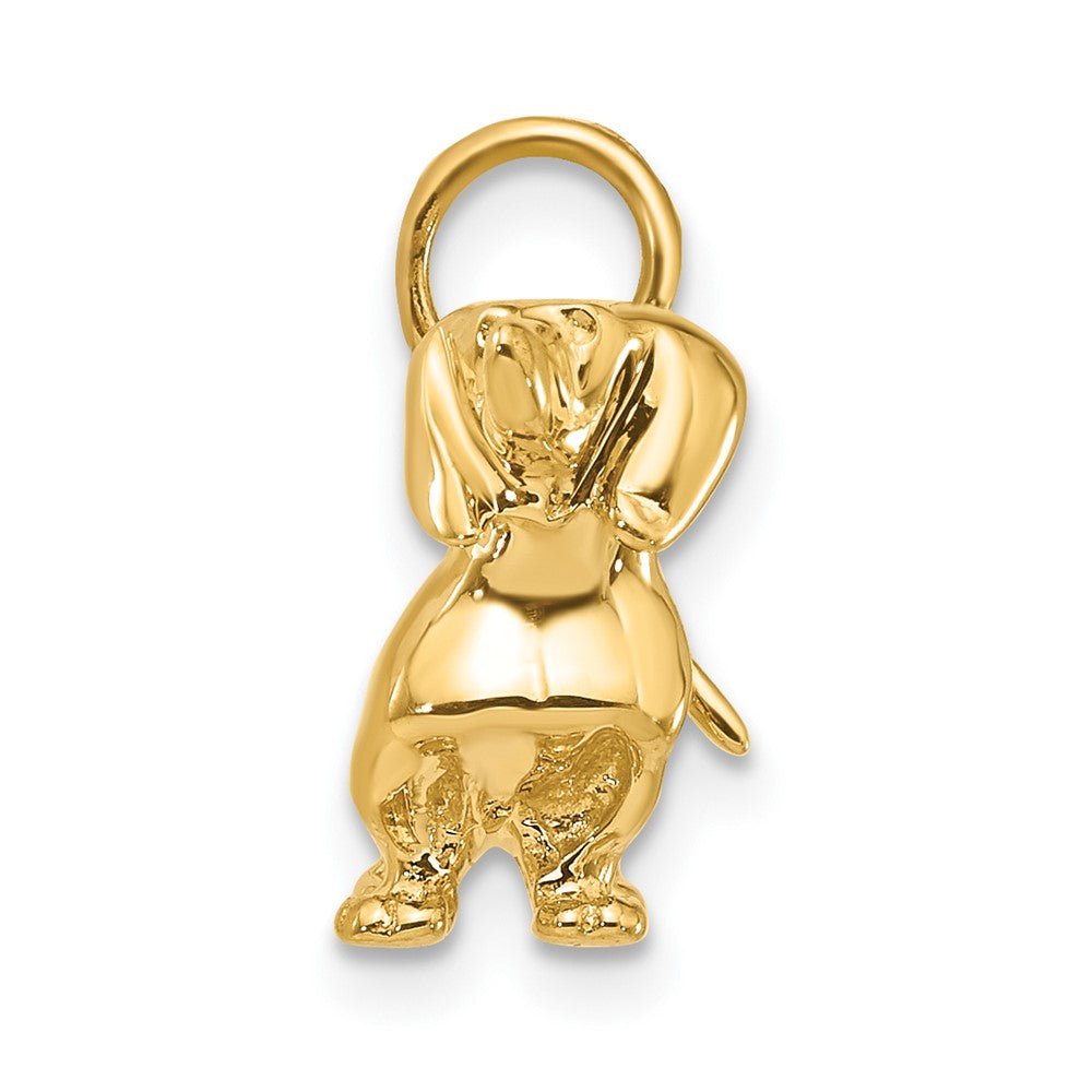 14k Yellow Gold 31 mm 3D Dachshund Dog Charm (6.25 grams)