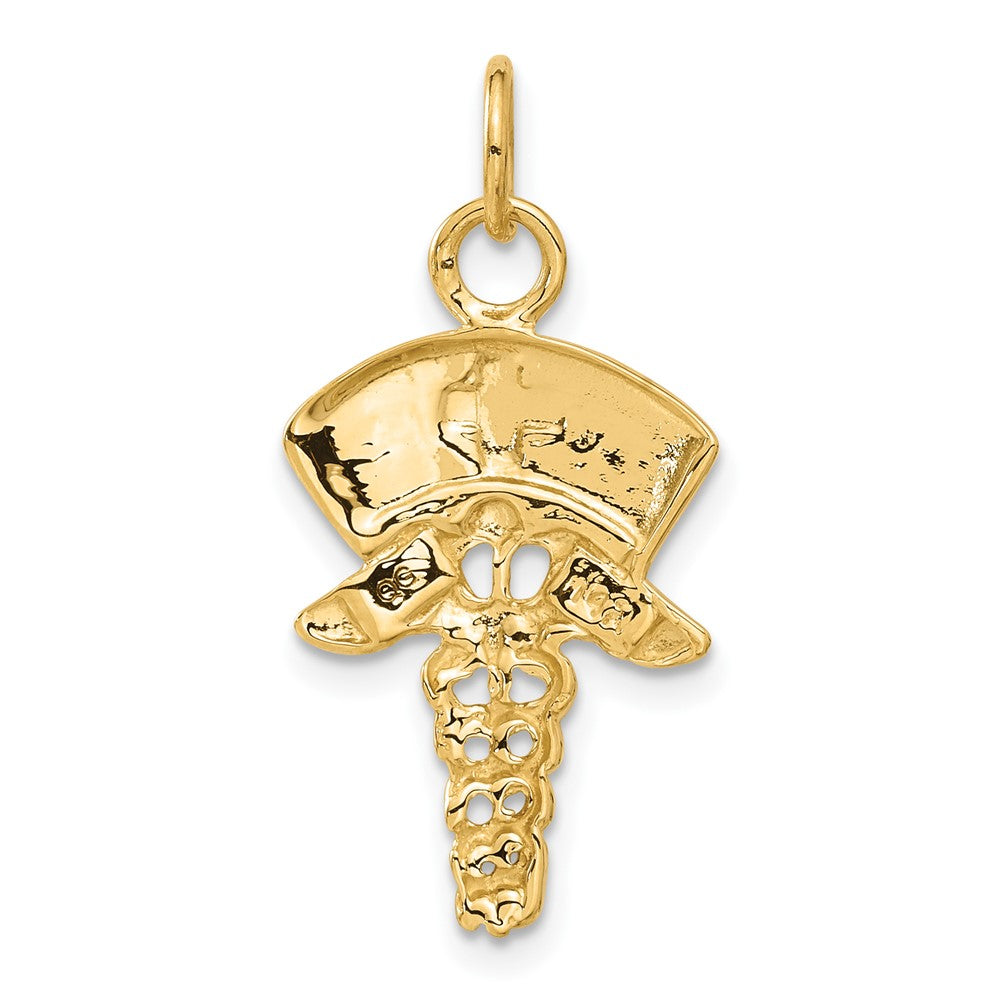 14k Yellow Gold 15 mm Nurse Symbol Charm (1.51 grams)