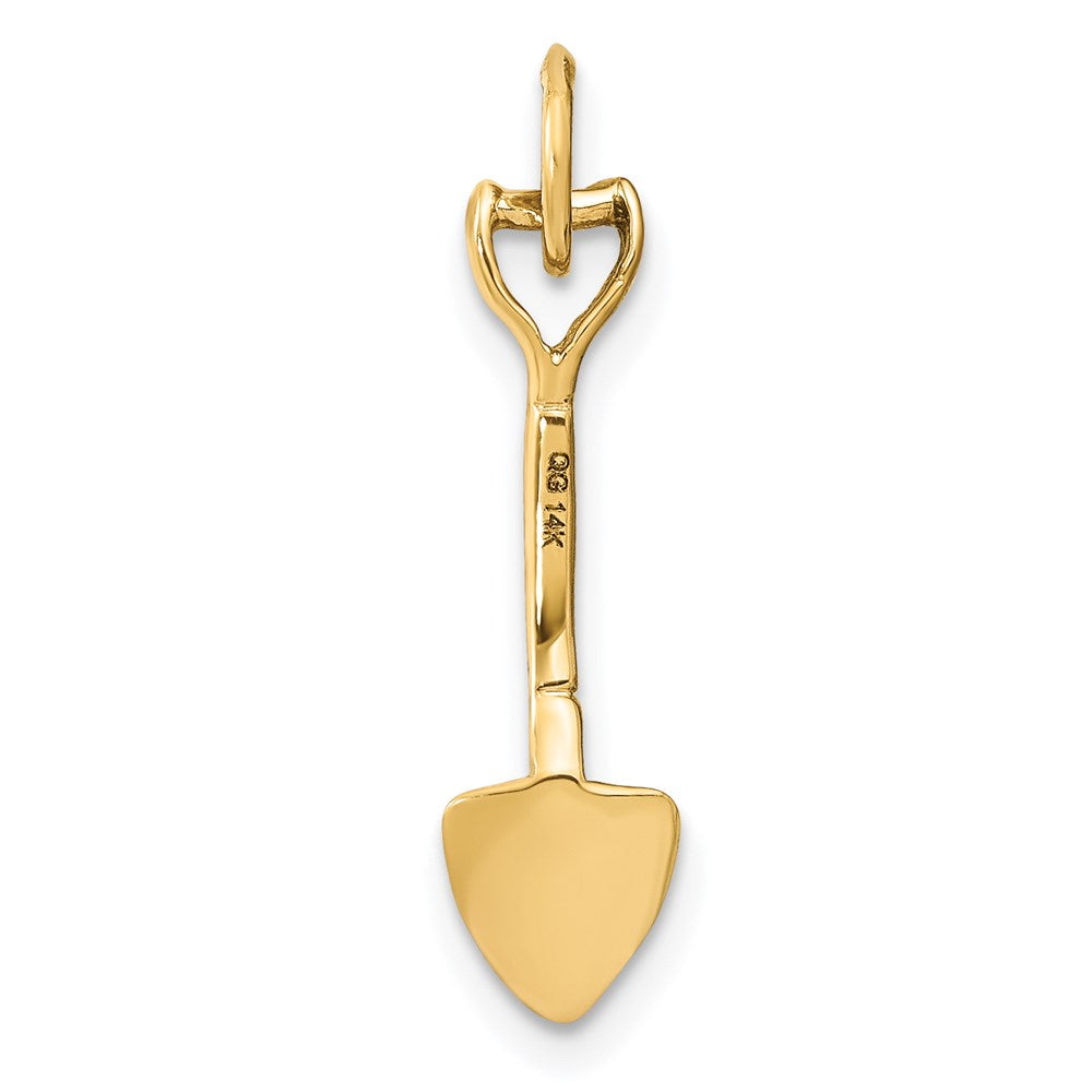 14k Yellow Gold 4 mm 3-D Spade Charm (0.65 grams)