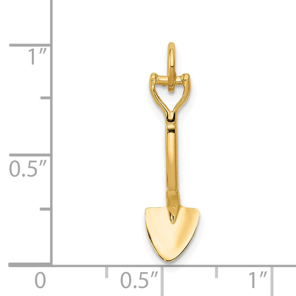 14k Yellow Gold 4 mm 3-D Spade Charm (0.65 grams)