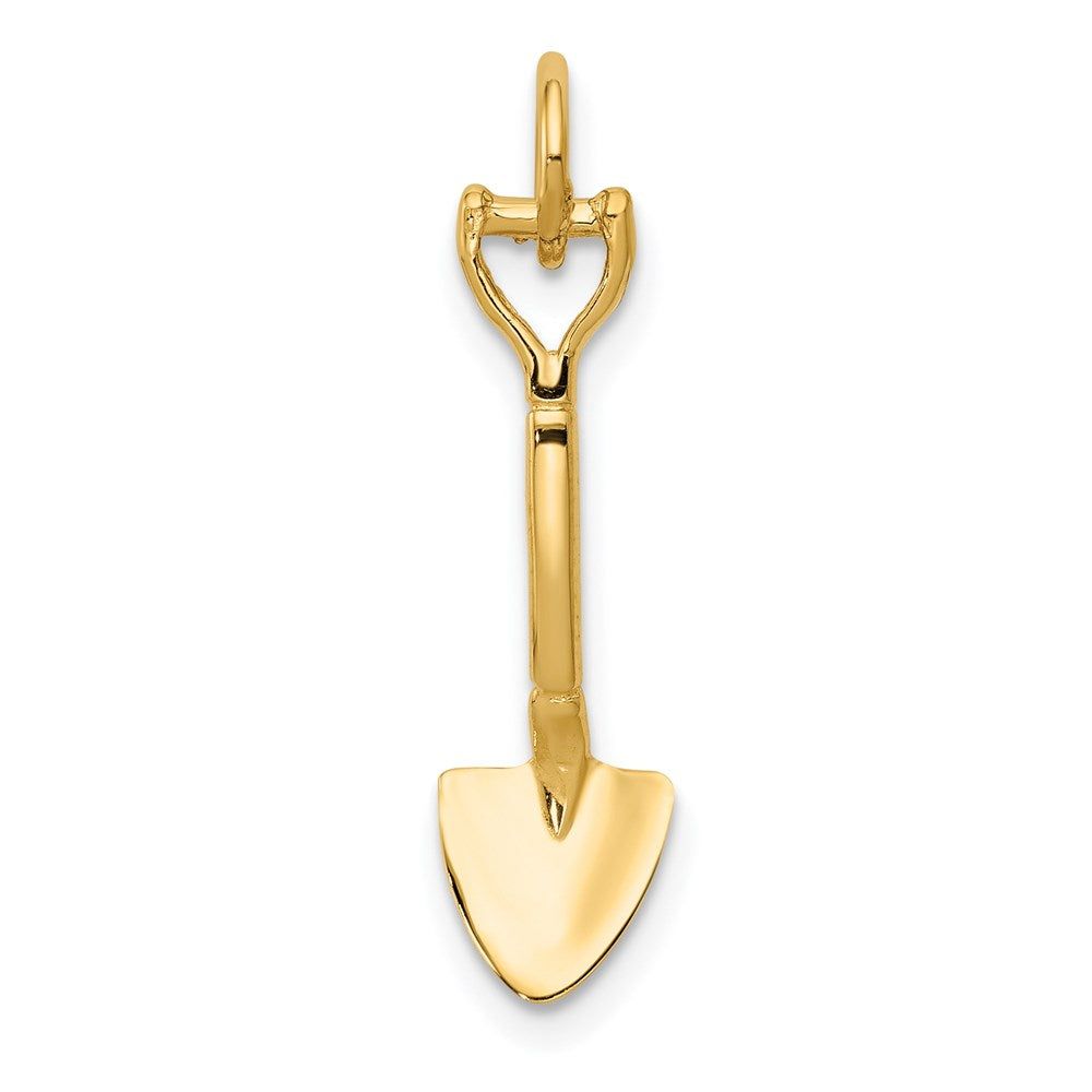 14k Yellow Gold 4 mm 3-D Spade Charm (0.65 grams)