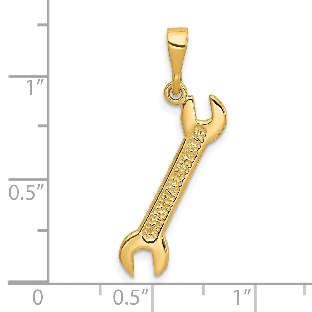 14k Yellow Gold 4 mm 3D Wrench Charm (1.19 grams)