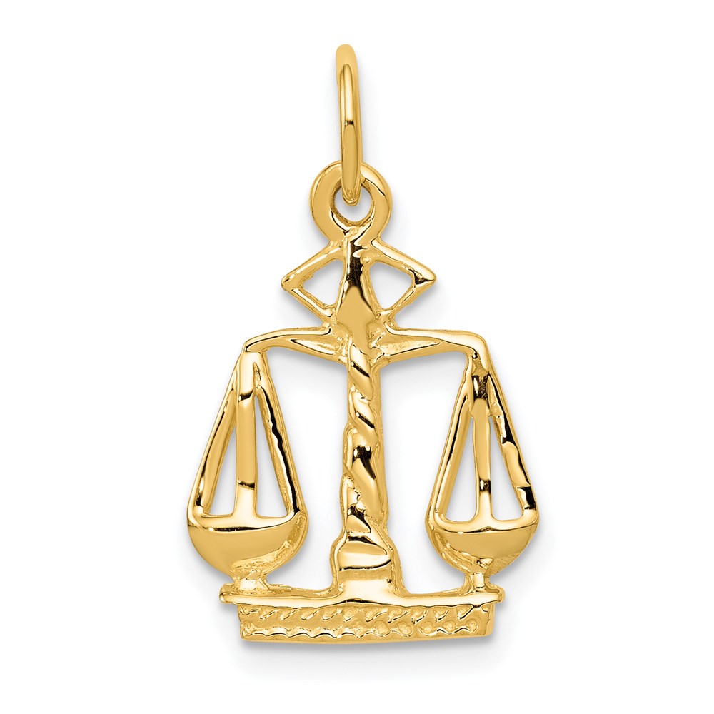 14k Yellow Gold 13 mm Scales Of Justice Charm (1 grams)