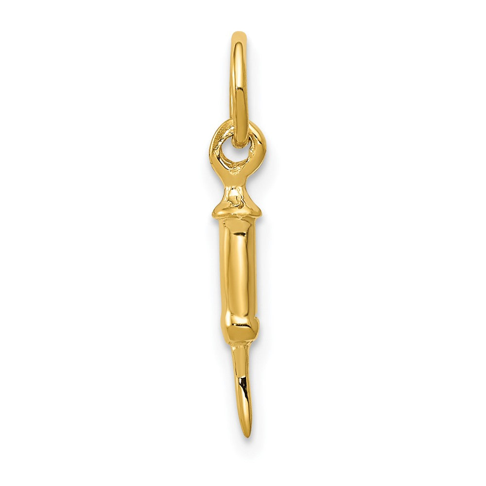 14k Yellow Gold 5 mm Doctors Syringe Charm (0.42 grams)