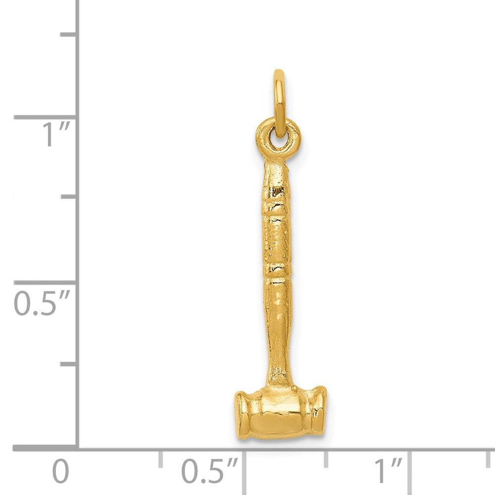 14k Yellow Gold 7 mm 3-D Gavel Charm (1.69 grams)